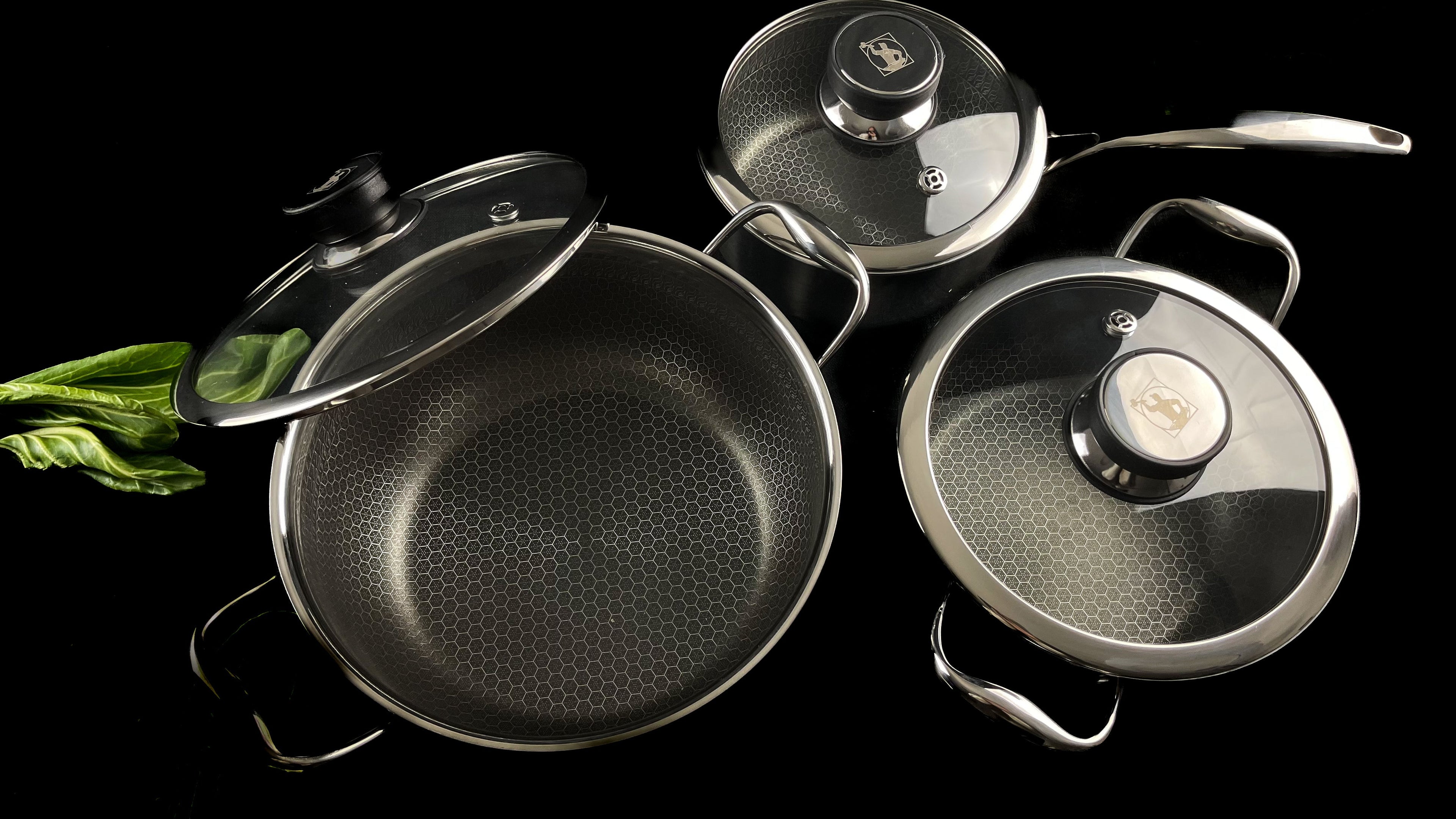 Fusion Non-stick Sæt m/ 3 Gryder + 1 stk. 24 cm Stegepande