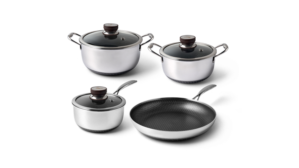 Fusion Non-stick Sæt m/ 3 Gryder + 1 stk. 30 cm Stegepande