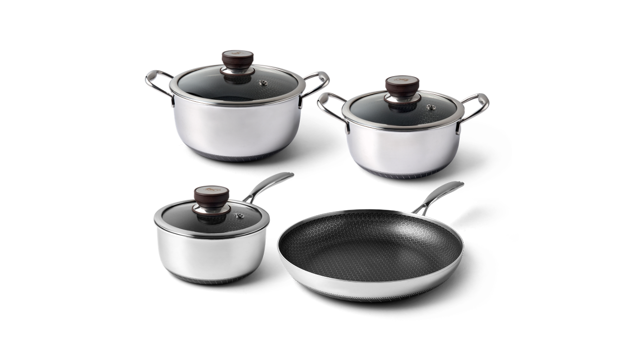 Fusion Non-stick Sæt m/ 3 Gryder + 1 stk. 30 cm Stegepande